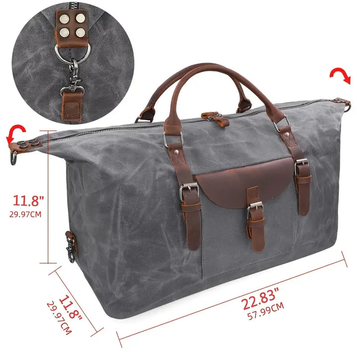 Vintage Canvas Leather Duffle Bag