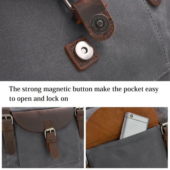 Vintage Canvas Leather Duffle Bag