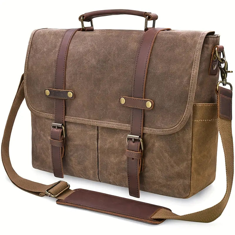 Nomad Trail Waxed Canvas Leather Messenger Bag