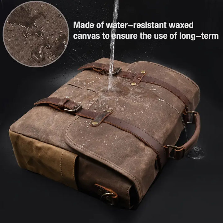 Nomad Trail Waxed Canvas Leather Messenger Bag