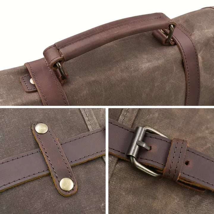Nomad Trail Waxed Canvas Leather Messenger Bag