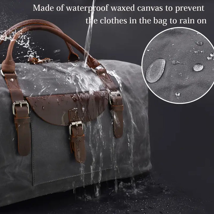 Vintage Canvas Leather Duffle Bag