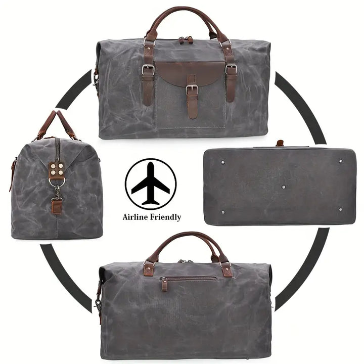 Vintage Canvas Leather Duffle Bag