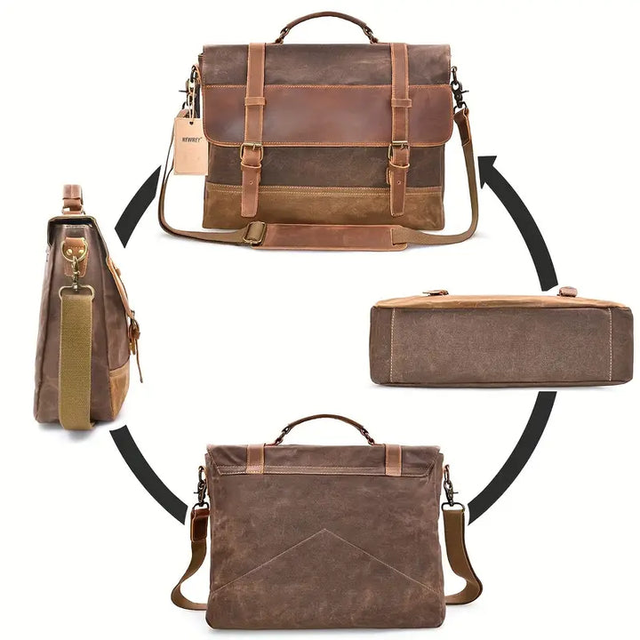 Summit Bound Leather & Canvas Messenger