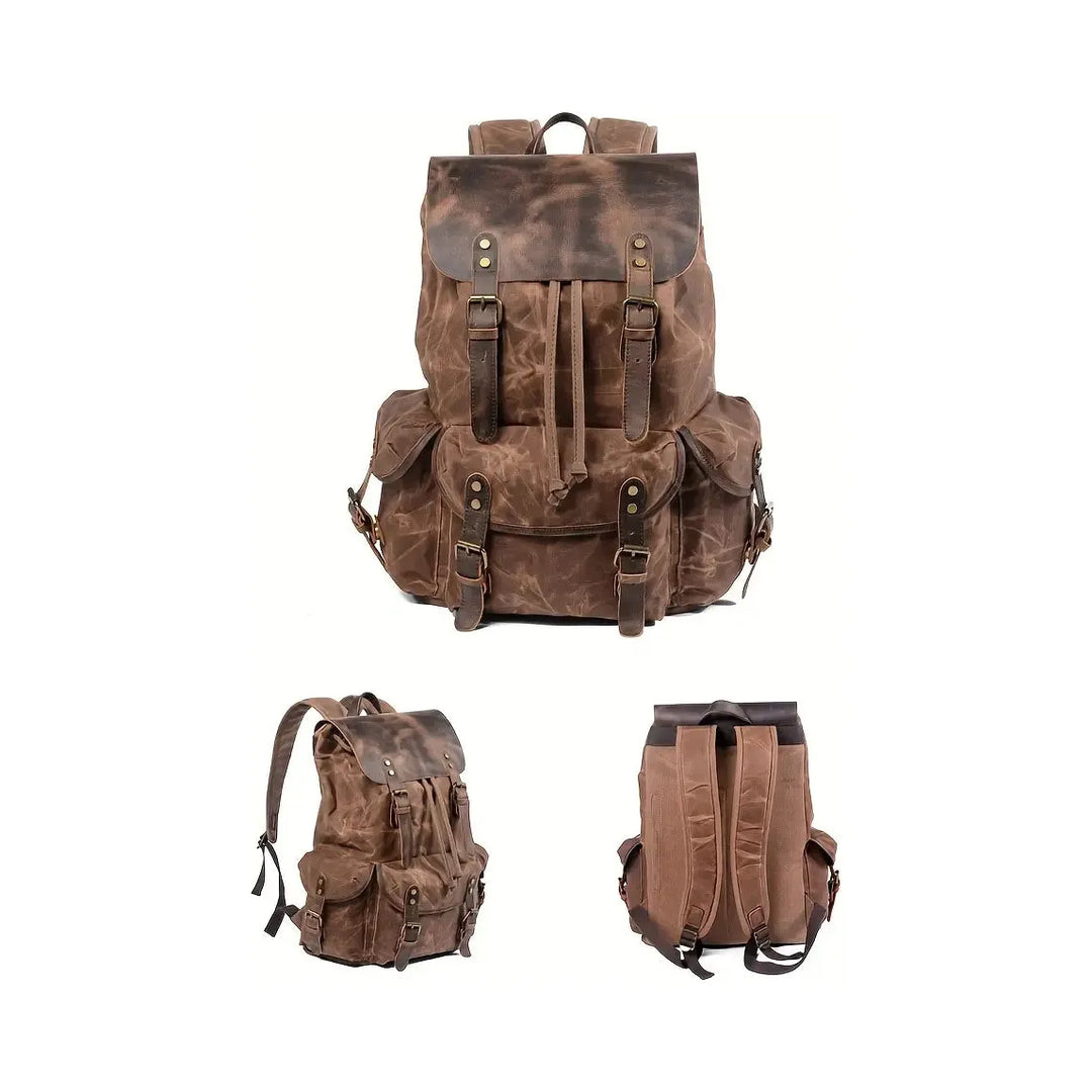 Wilderness Trek Leather Canvas Backpack