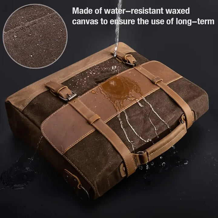 Summit Bound Leather & Canvas Messenger