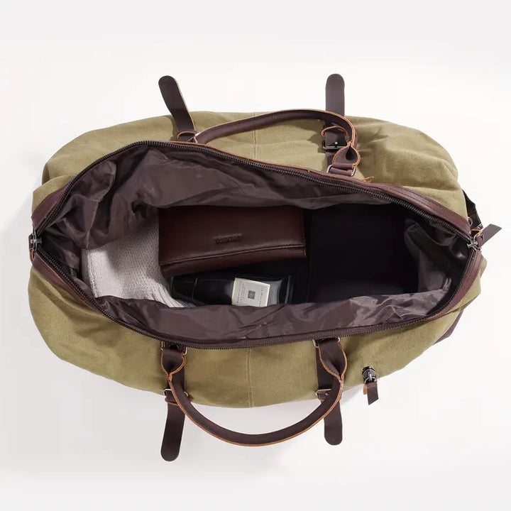Heritage Rover Leather & Canvas Weekender