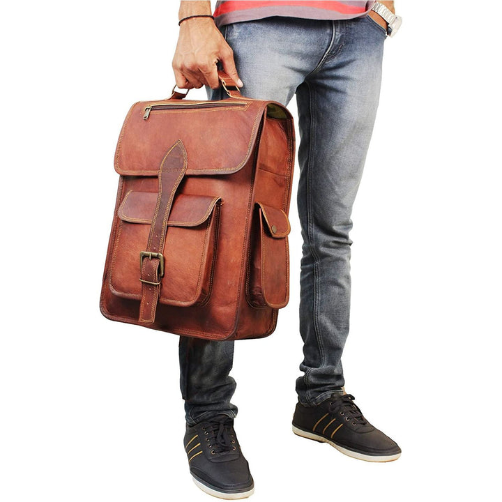 Retro Top Grain Leather Backpack