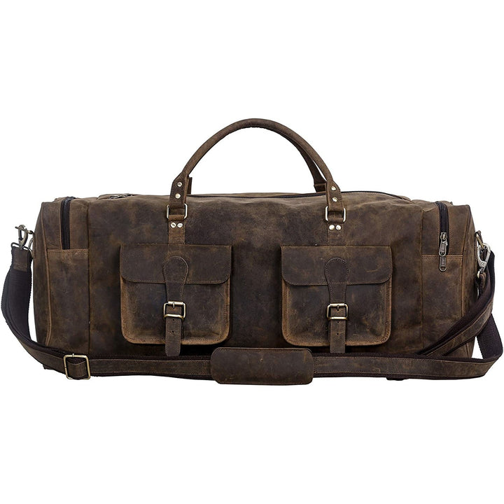 Full Grain Retro Buffalo Leather Duffle Bag