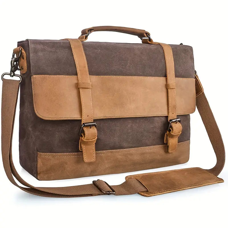 Summit Bound Leather & Canvas Messenger