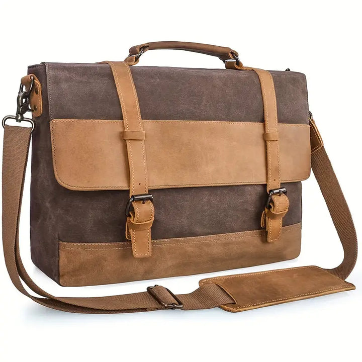 Summit Bound Leather & Canvas Messenger