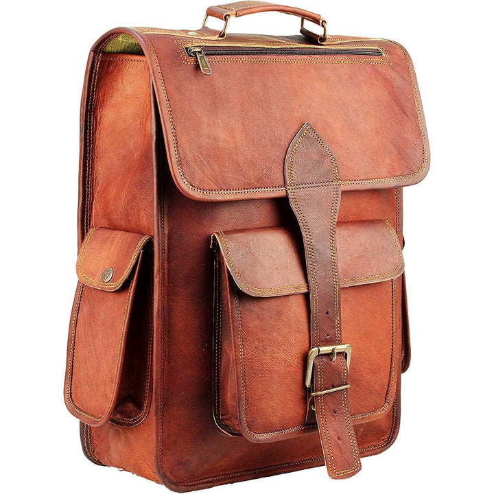 Retro Top Grain Leather Backpack