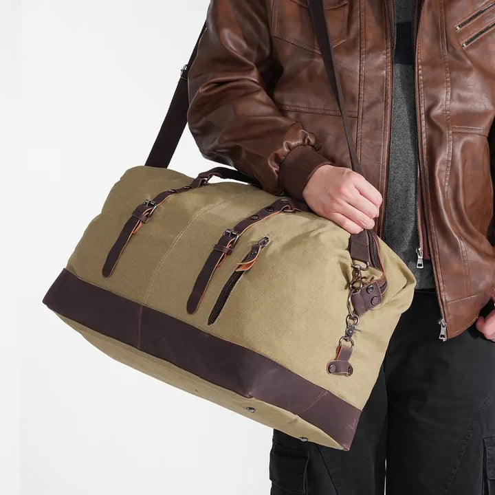 Heritage Rover Leather & Canvas Weekender