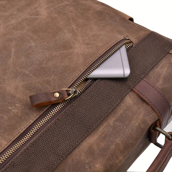 Nomad Trail Waxed Canvas Leather Messenger Bag