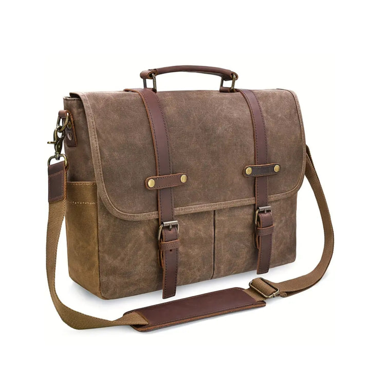 Nomad Trail Waxed Canvas Leather Messenger Bag