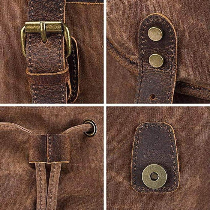 Wilderness Trek Leather Canvas Backpack