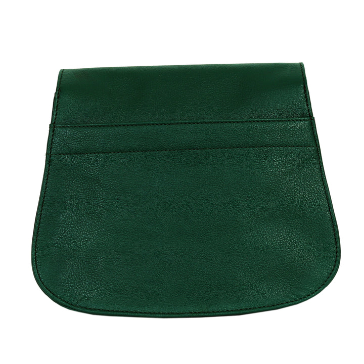 Luxe Belle Women's Full-Grain Buffalo Leather Handbag - Green