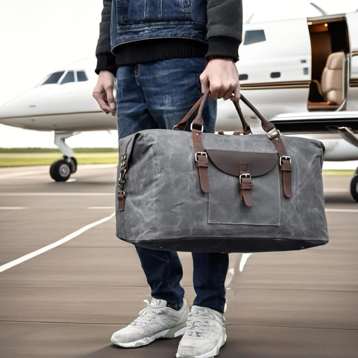 Vintage Canvas Leather Duffle Bag