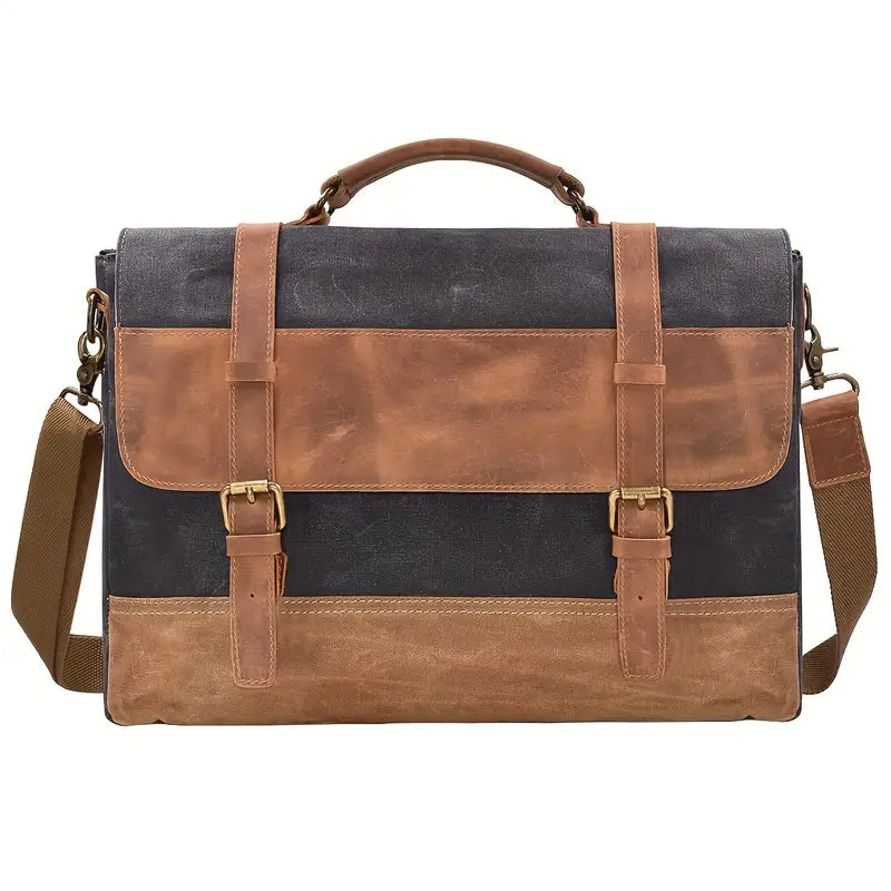 Summit Bound Leather & Canvas Messenger