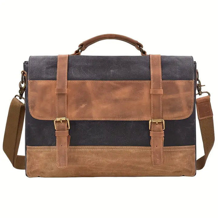 Summit Bound Leather & Canvas Messenger