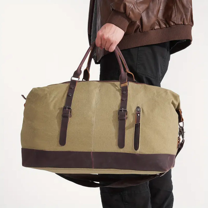 Heritage Rover Leather & Canvas Weekender