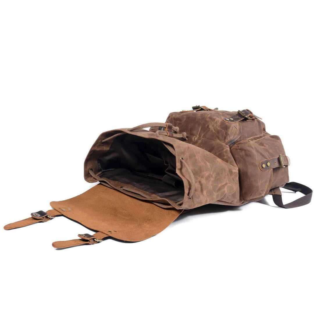 Wilderness Trek Leather Canvas Backpack