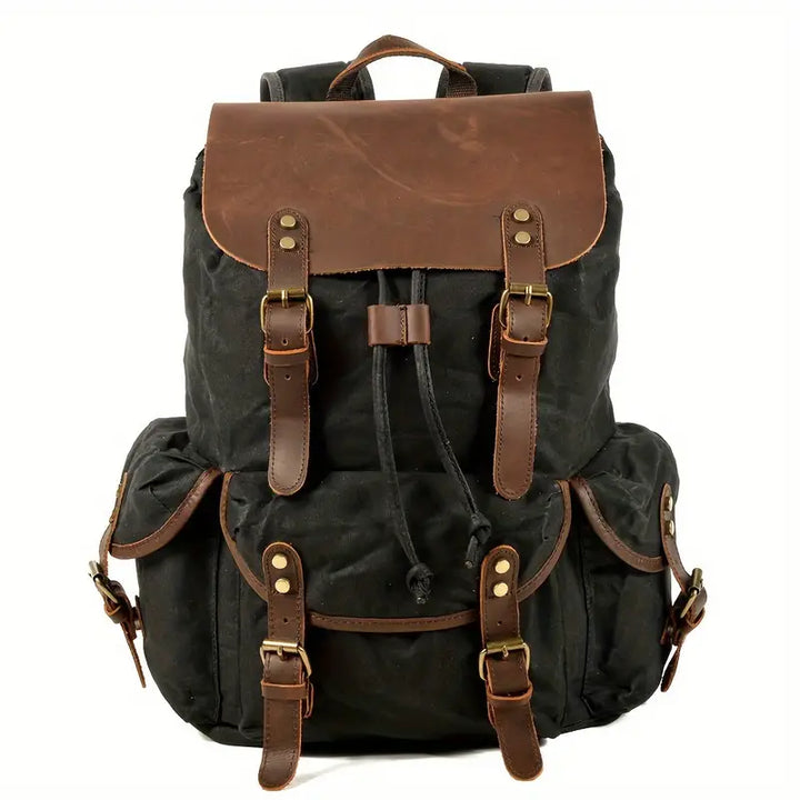 Wilderness Trek Leather Canvas Backpack