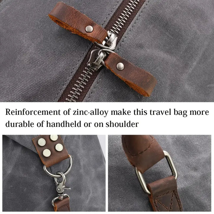 Vintage Canvas Leather Duffle Bag