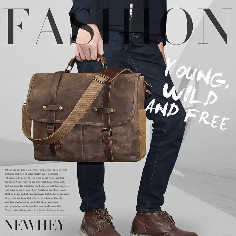 Nomad Trail Waxed Canvas Leather Messenger Bag