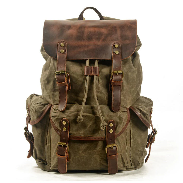 Wilderness Trek Leather Canvas Backpack