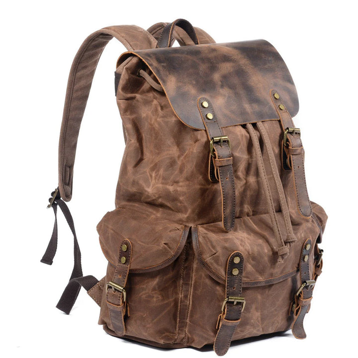 Wilderness Trek Leather Canvas Backpack