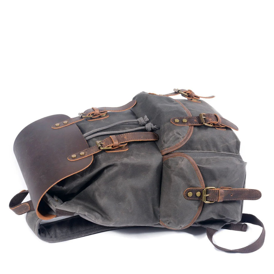 Wilderness Trek Leather Canvas Backpack
