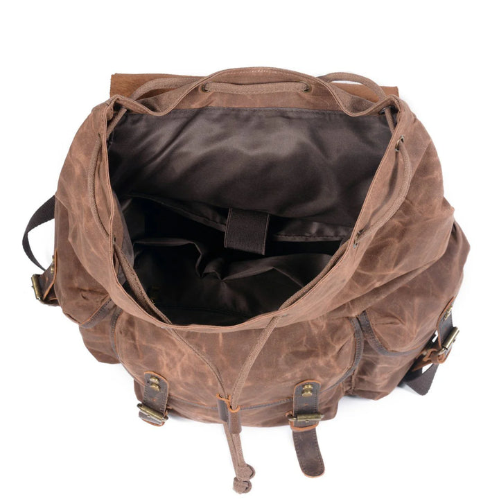 Wilderness Trek Leather Canvas Backpack