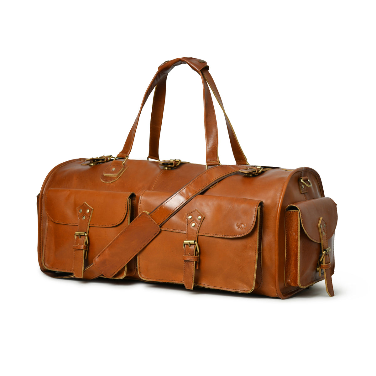 Aaron Leather Goods Leather Travel Duffel Bags for Men and Women Full Grain  Leather Overnight Weekend Leather Bags Sports Gym Duffle