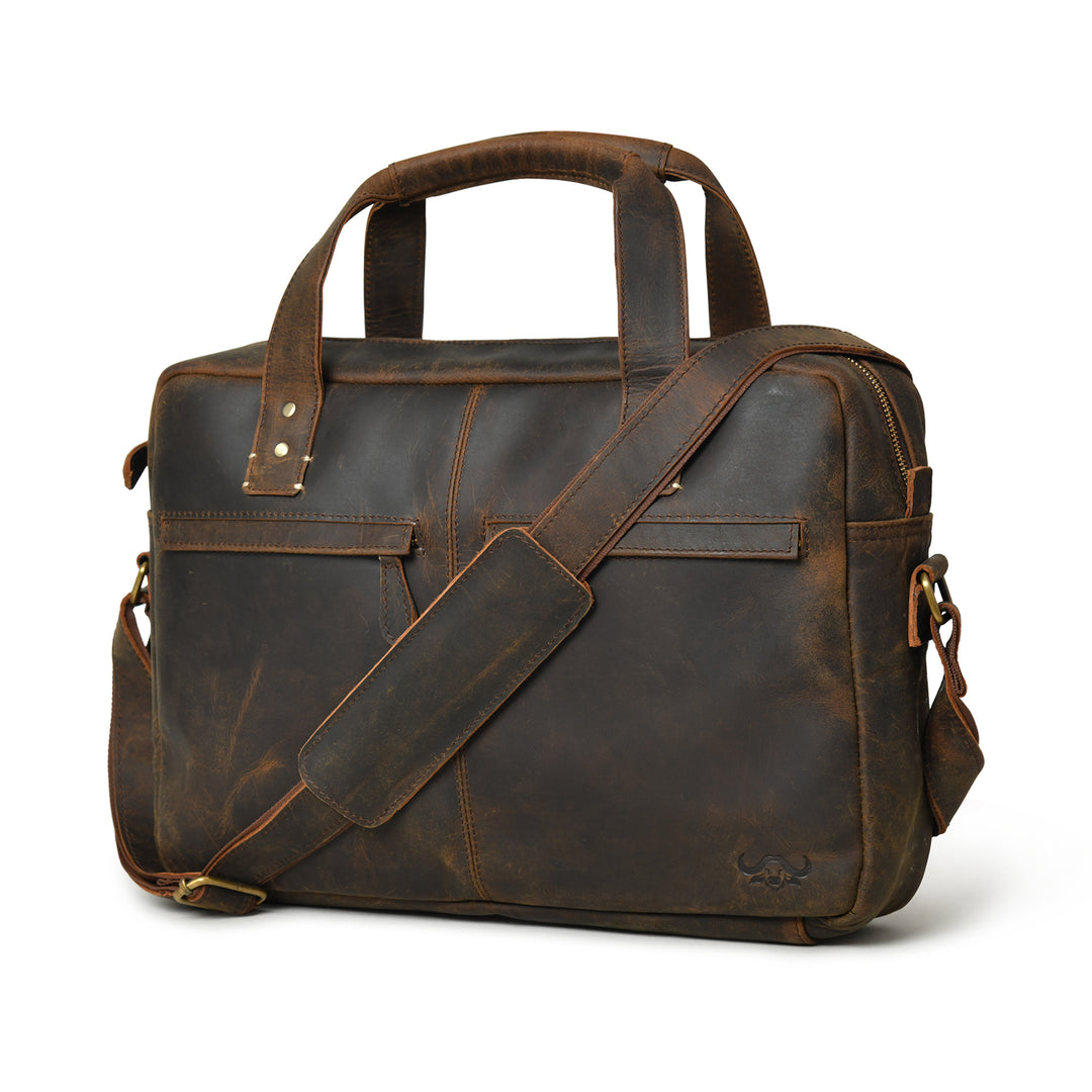 Vintage Buffalo Leather Laptop Bag