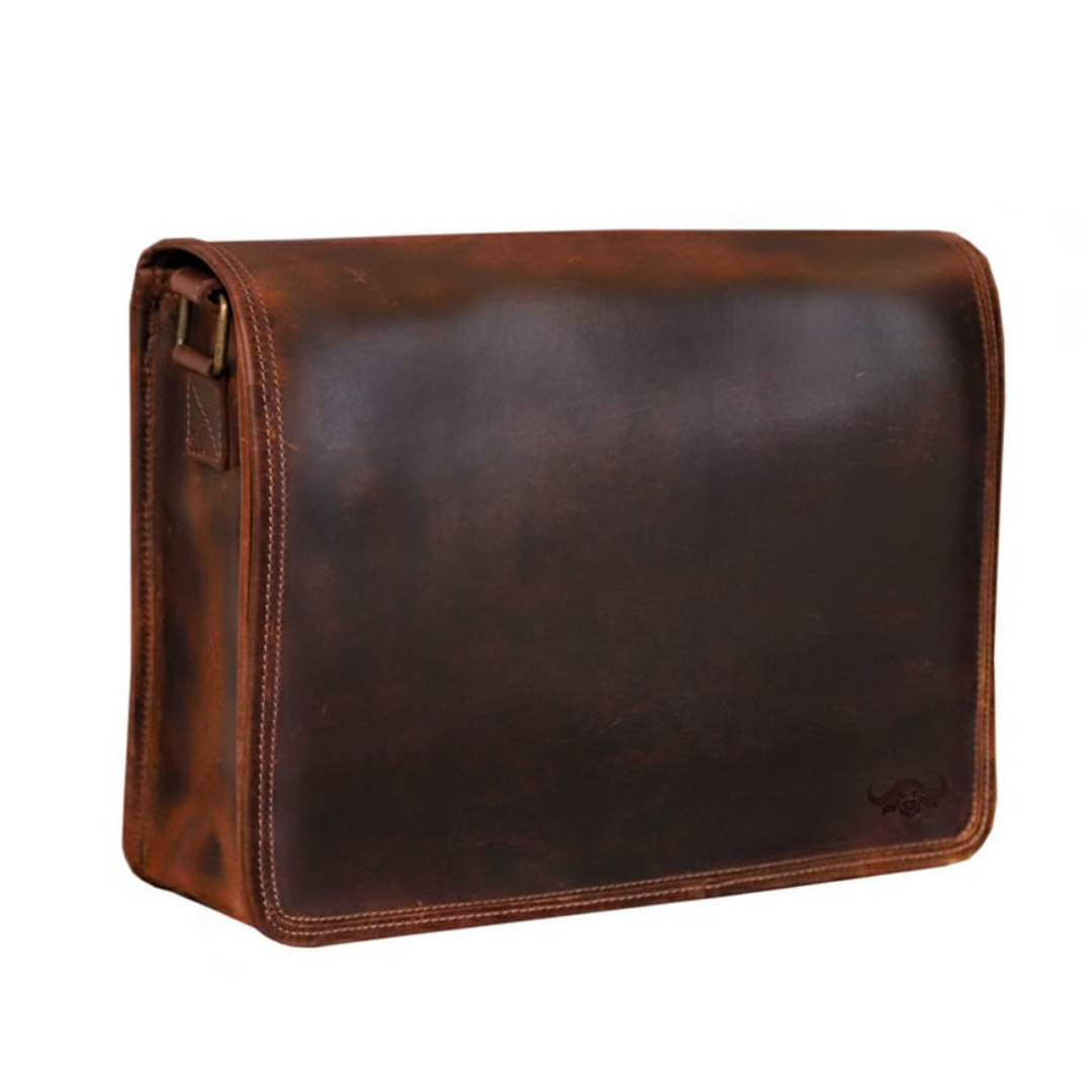 Leather Messenger Briefcase Bag- 7