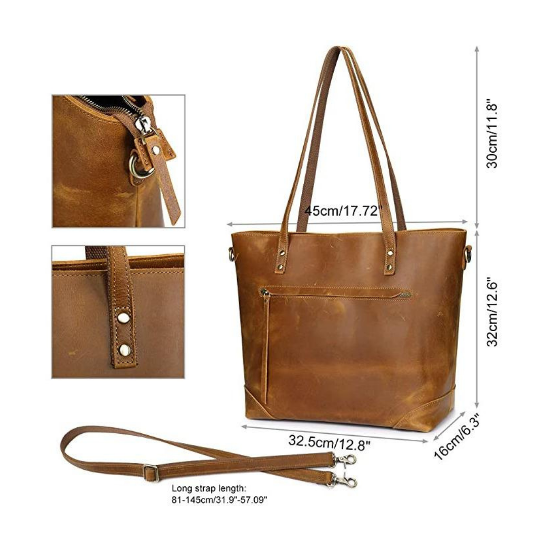Retro Genuine Leather Shoulder Bag - 4