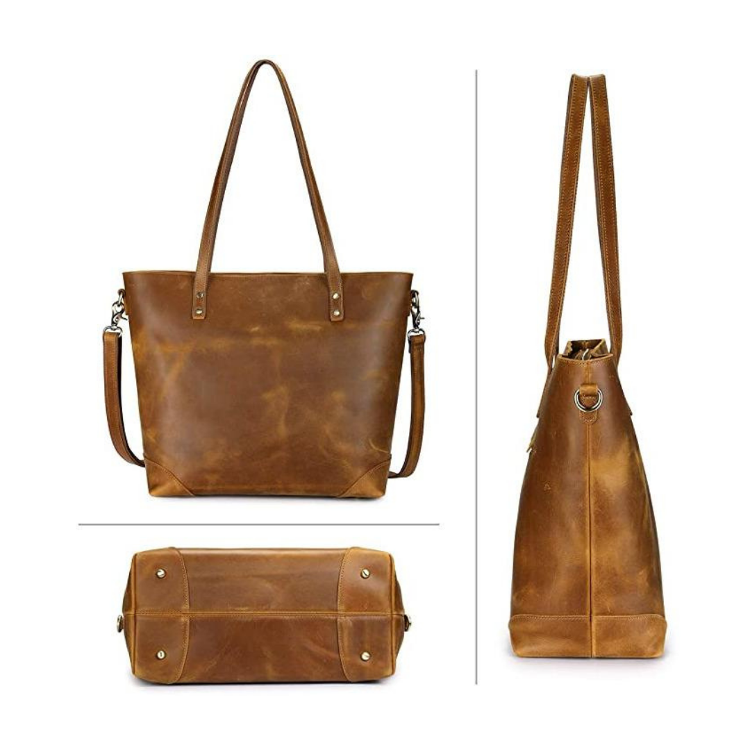 Retro Genuine Leather Shoulder Bag - 6