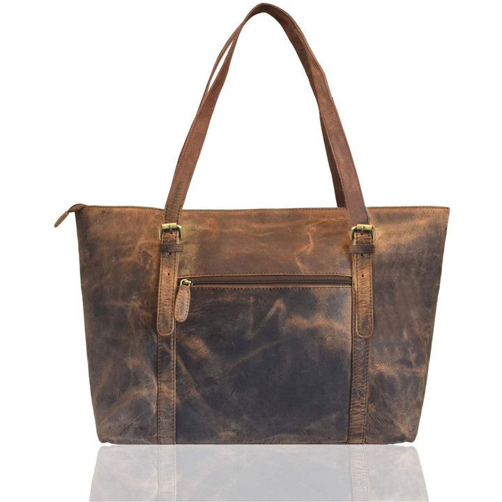Rugged Buffalo Leather Tote Bag for Women - 3