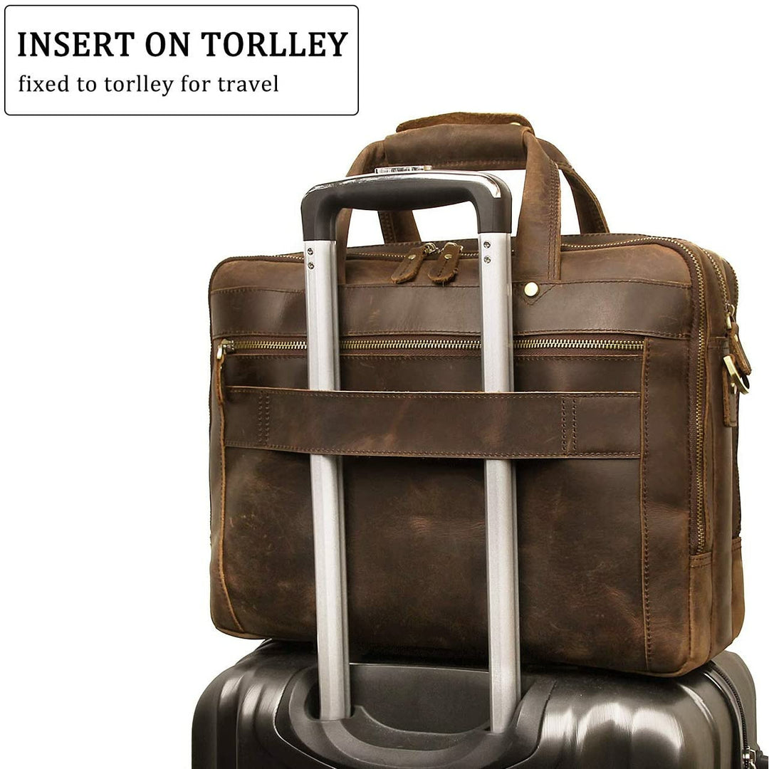Crazy Horse Handmade Buffalo Leather Briefcase