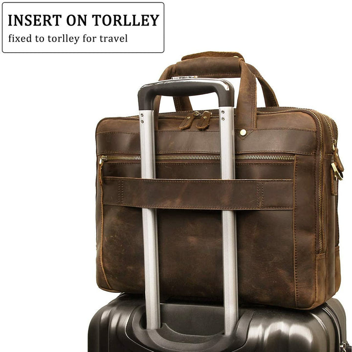 Crazy Horse Handmade Buffalo Leather Briefcase