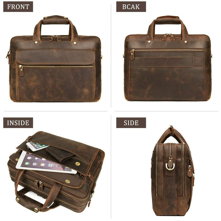 Crazy Horse Handmade Buffalo Leather Briefcase