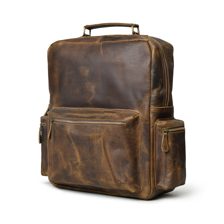 Classic Vintage Buffalo Leather Backpack