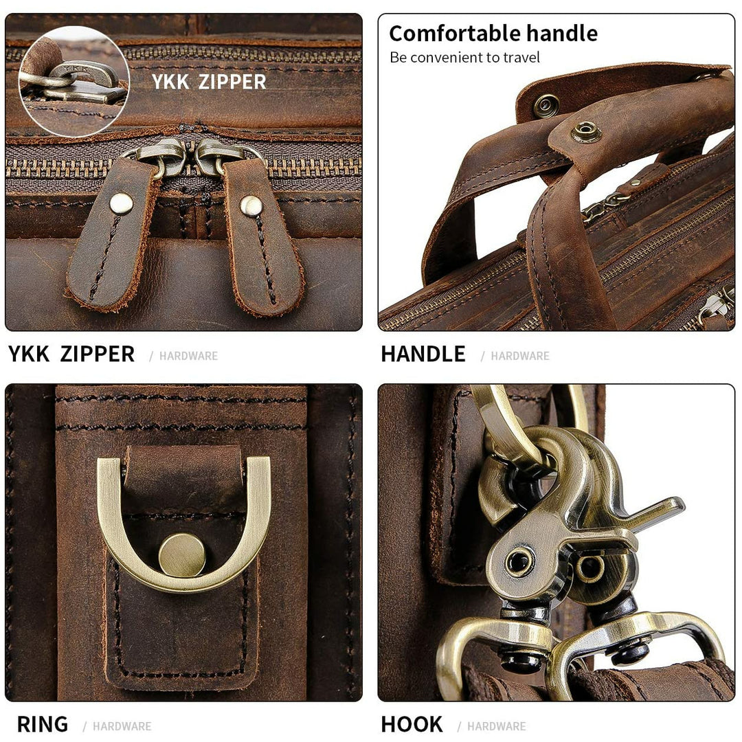 Crazy Horse Handmade Buffalo Leather Briefcase