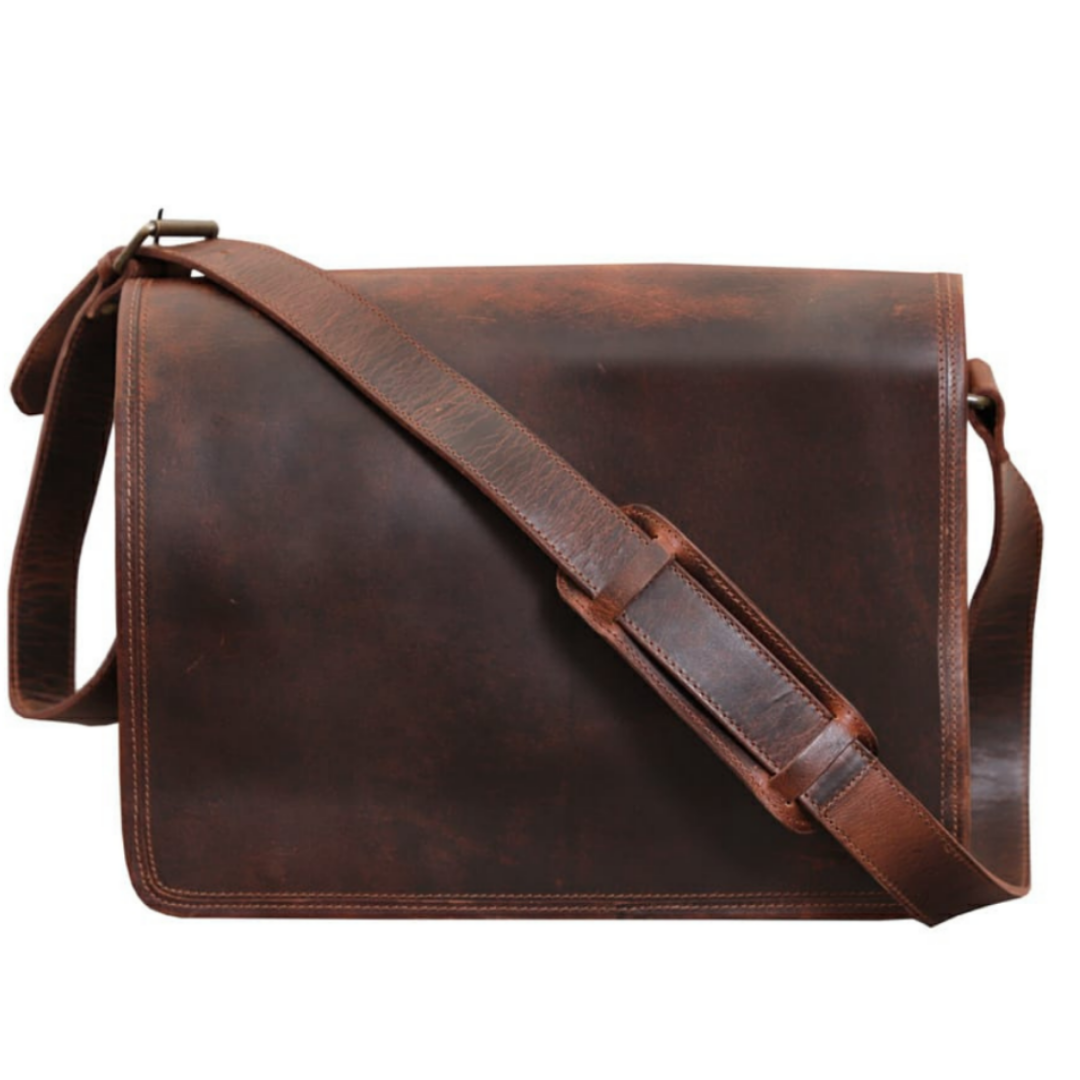 Leather Messenger Briefcase Bag