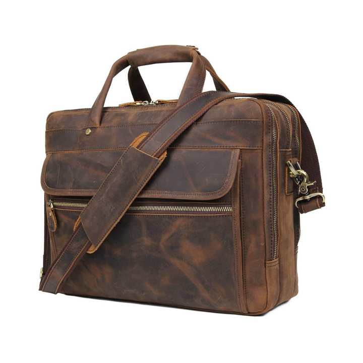 Crazy Horse Handmade Buffalo Leather Briefcase