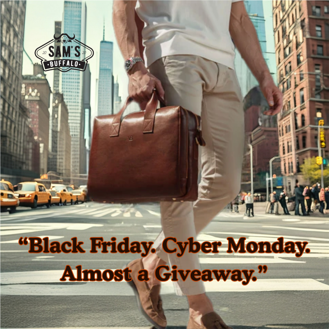 “Once-a-Year Deal: 20% Off + Free Shipping on All Sam’s Buffalo Leather Bags!”