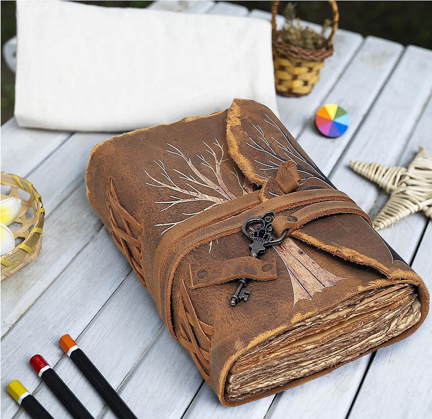 Vintage Leather Diary Journal Notebook: Capture Memories in Timeless Elegance"