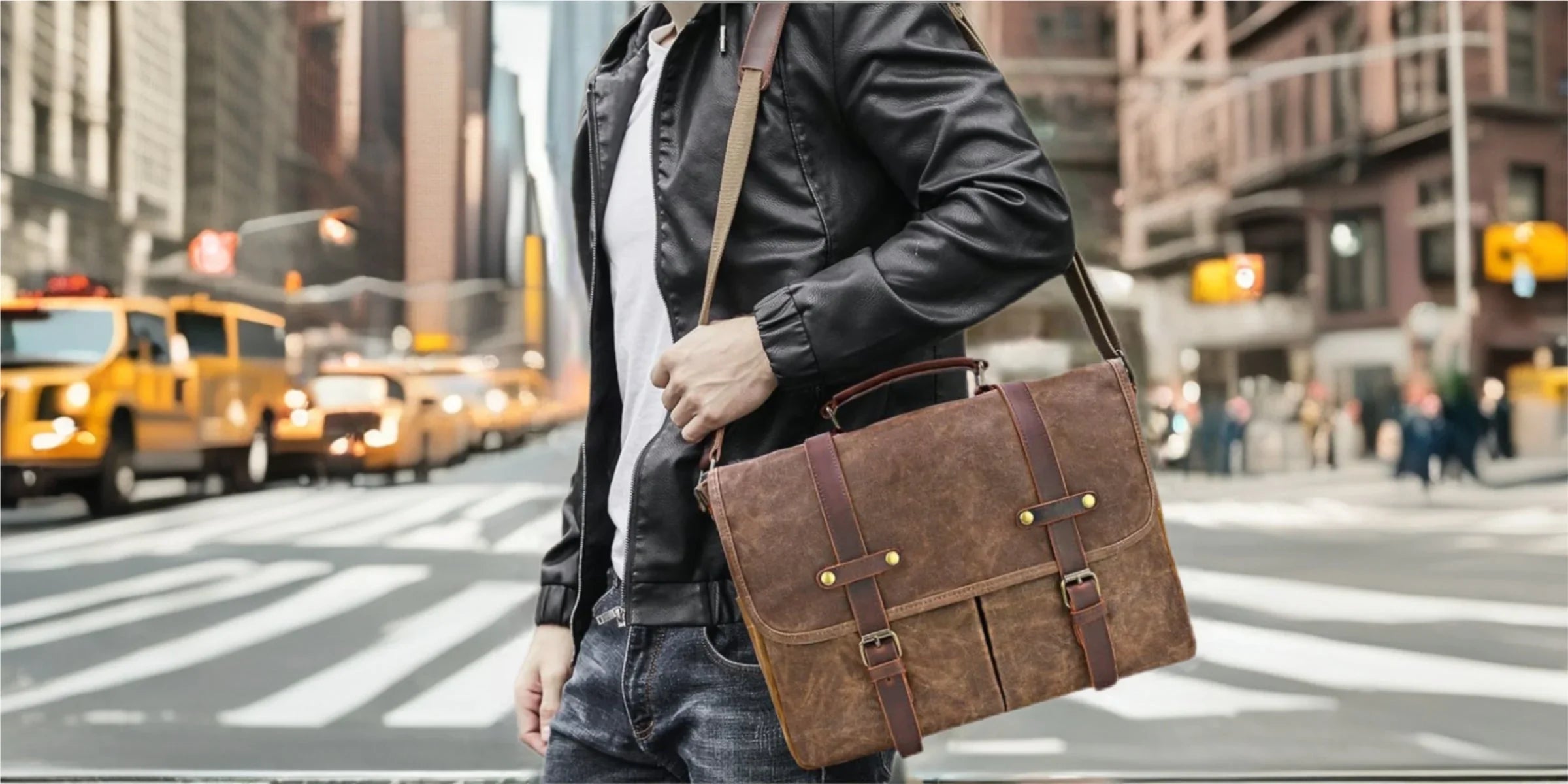 Waxed Leather Canvas Bags