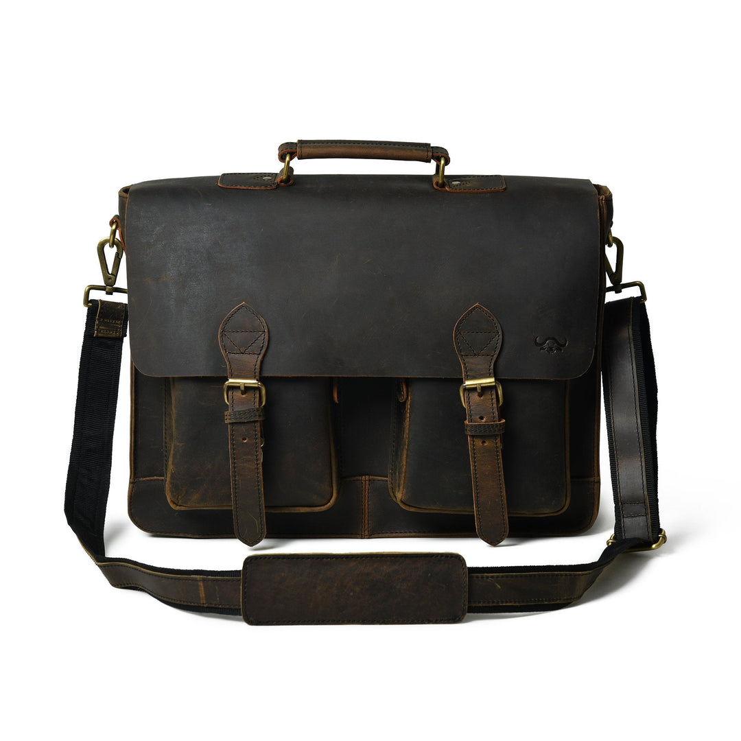Vintage Buffalo Leather Briefcase - 5